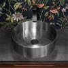 Inbagno Lavabo da appoggio tondo 40 cm in acciaio inox satinato Goya