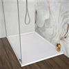 Inbagno Piatto doccia 80x120 bianco pietra in resina riducibile con canalina Argo