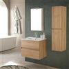 Inbagno Mobile bagno sospeso 60 cm noce gold con pensile H 120 cm Dafne