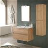 Inbagno Mobile bagno sospeso 80 cm noce gold con pensile H 120 cm Dafne