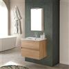 Inbagno Mobile bagno sospeso 60 cm noce gold con lavabo e specchio Dafne