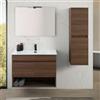 Inbagno Mobile bagno sospeso 80 cm noce canaletto con ante e vano a giorno Kleo
