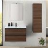 Inbagno Mobile bagno sospeso 80 cm ossido e noce con cassetti soft-close Kleo