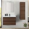 Inbagno Mobile bagno sospeso 80 cm noce canaletto con cassetti soft-close Kleo