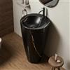 Inbagno Lavandino freestanding da terra 50x85h cm effetto marmo nero Tokyo