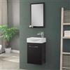 Inbagno Mobiletto bagno sospeso 39 cm mini salvaspazio nero 1 anta Elys
