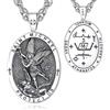 EUDORA Harmony Ball Collana con Medaglia di San Michele per Uomo e Donna in Argento Sterling 925, Ciondolo di San Michele Arcangelo Protezione Medalla de San Miguel Arcangel Regalo di Gioielli, 22+2