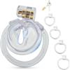 BDSMYEE Chastity cage con 4 Anelli per il Pene Rimovibili, gabbia castità per uomo sissy, Gabbie per Pene cock cage Sex Toys per Prevenire L'erezione (Trasparente)