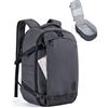 bagsmart HandgepäCk - Zaino da viaggio, 25 l, da donna, con autorizzazione Iata, per oggetti persistenti, zaino da trekking, zaino impermeabile, zaino fasciatoio, Nero