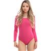 Evoni - Body da donna a maniche lunghe | Bodysuit coprente con scollo rotondo per donne | Body a maniche lunghe in vari colori | Shaper in cotone | Jumpsuit, bordeaux, XXL