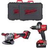 Milwaukee - M18 FPP2F 504X Milwaukee kit smerigliatrice angolare e trapano avvitatore Fuel Powerpack professionale a batteria 18 V