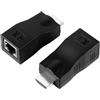 JZK 2 pezzi HDMI a RJ45 estensione fino a 25 m, cavo di rete HDMI-Ethernet 1080p Cat 5e/6 convertitore maschio-femmina ripetitore trasmettitore ricevitore adattatore per HDTV, PS4, STB, DVD