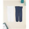 Prénatal Pack 2 collant microfibra bimba blu/bianco