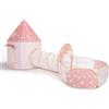 STYPLZ 3 in 1 Tenda da gioco per bambini con tunnel e piscina di palline, castello pop-up per interni ed esterni, spazio di scansione pieghevole con canestro da basket