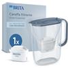 BRITA Caraffa filtrante Style Essential Stone Blue (2.4L) incl. 1x BRITA MAXTRA PRO PURE PERFORMANCE che riduce cloro, calcare, PFAS e metalli - Adatta alla porta del frigorifero, con indicatore LED
