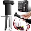 ZONSUSE Aeratore e Versatore Elettrico per Vino, Decanter per Vino 3 in 1, Sistema di Conservazione del Vino, Conserva il Vino 10+ Giorni, Regalo Perfetto per Amanti del Vino (Nero Argento)