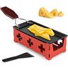 hicoosee Mini Raclette Set, hicoosee Padella per Formaggio con Spatola in Silicone Mini Teglia da Forno Antiaderente per Formaggio Fuso, Cioccolato Rosso