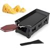 hicoosee Mini Raclette Set, hicoosee Padella per Formaggio con Spatola in Silicone Mini Teglia da Forno Antiaderente per Formaggio Fuso, Cioccolato Nero