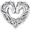 luvhaha Doppio Cavallo Celtico Nodo Charms Argento Sterling 925 Amore Cuore Perla infinita Adatta Pandora Bracciale Collana per le donne