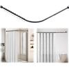 TWSOUL Asta per tenda da doccia a forma di L, asta per tenda da doccia, angolo regolabile con 12 ganci, asta per doccia angolare estensibile in acciaio inox 304 (montaggio a foratura necessario) (68-138 cm x