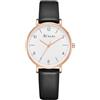 CIVO Orologio Donna Cinturino Pelle: Elegante Analogico Quarzo - Nero Orologi Regalo