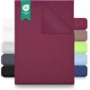 GREEN MARK Textilien lenzuolo piano 100% cotone - Lenzuolo classico senza elastico, morbido sulla pelle, facile da mantenere, lavabile ad alta temperatura - Rosso Bordeaux - 150 x 250 cm