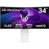 LG UltraGear™ 34GX90SA-W Monitor da gioco curvo OLED da 34 pollici con 240 Hz, webOS e AI