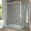 Inbagno Box doccia angolare 70x100 cm scorrevole in cristallo trasparente Ted