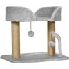 PawHut Albero per Gatti con Tiragraffi in Juta, Lettino e Palline, 48x38x42 cm, Grigio | Aosom Italy