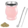 Tazze Mate, Con Cannuccia e Scovolino, Yerba Mate Cup per Cucine, Ristoranti, Caffè, Nero