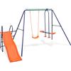 vidaXL Set Altalene con Scivolo e 3 Sedili Arancione