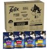 FELIX Le Ghiottonerie - Cibo Umido Gatto Adulto, Bocconcini in Gelatina con Manzo, Pollo, Anatra, Agnello. 80 Buste da 85 g