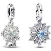 TCZNAF Palla di neve e fiocco di neve Charm Cuore Rosso di Natale Pendant Compatibile Per Europei Bracciali Regali di Festa Charms da Donna