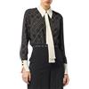 ELISABETTA FRANCHI CAMICIA IN GEORGETTE CON STAMPA BI COLOR - CA10456E2 - nero