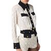 ELISABETTA FRANCHI CAMICIA BI COLOR IN GEORGETTE - CAS0156E2 - milk
