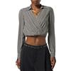 ELISABETTA FRANCHI CAMICIA IN GEORGETTE CON STAMPA GEOMETRICA - CAS0256E2 - nero
