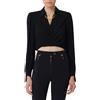 ELISABETTA FRANCHI CAMICIA IN GEORGETTE CON DETTAGLIO GIOIELLO - CAT0256E2 - nero