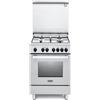 DELONGHI De Longhi DMW 64 ED Linea Design Cucina a Gas Libera Installazione Forno Elettrico 4 Fuochi Classe energetica A Coperchio in Cristallo 6 Funzioni 60 cm Bianco