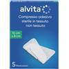 Alliance Healthcare GARZA COMPRESSA ADESIVA ALVITA TNT 10X8CM 5 PEZZI