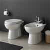 GEBERIT COPPIA SANITARI VASO BIDET E COPRIVASO UNIVERSALE RALLENTATO GEBERIT COLIBRI SCARICO A PARETE