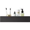 DABSTORY Mensola da Doccia Mensole Supporto per Accessori Bagno da Parete Impermeabile e Antiruggine Porta Shampoo Cosmetici Bagnoschiuma Opaco Organizzatore da Parete Nero 25cm