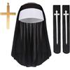 YUYWWAN Set di Accessori per Costumi da Suora, Accessori Suora Donna Halloween, Costume da Cosplay Suora per Gioco di Ruolo della Donna Halloween (C)