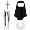 YUYWWAN Set di Accessori per Costumi da Suora, Accessori Suora Donna Halloween, Costume da Cosplay Suora per Gioco di Ruolo della Donna Halloween (B)