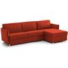 Talamo Italia -Divano letto con penisola Pina, Sofà angolare trasformabile per salotto, imbottito, sfoderabile, Qualità 100% Made in Italy, 260x160 h90 cm, Arancione