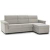 Talamo Italia -Divano Letto con penisola Zara, Sofà angolare trasformabile per Salotto, Imbottito, sfoderabile, qualità 100% Made in Italy, 285x160 h100 cm, Beige