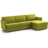 Talamo Italia -Divano Letto con penisola Virgilia, Sofà angolare trasformabile per Salotto, Imbottito, sfoderabile, qualità 100% Made in Italy, 260x160 h90 cm, Verde