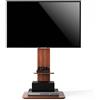 UNHO Supporto TV da Pavimento: Porta TV da Terra per Schermo 32-65 Pollici LED LCD Piedistallo TV con Staffa, 2 Ripiani in legno, Max VESA 600x400 mm, Fino a 40 kg