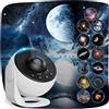 Macchiatto Upgrade Proiettore Stelle Soffitto Planetarium Projector PRO, Galaxy Projector Lamp with 13 Planet Discs, Timer, Luce Notturna Proiettore Stellato per Bambini Adulti Bianco