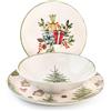 H&H Christmas Carol Servizio Piatti In Stoneware - Set 18 Pz