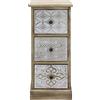 Rebecca Mobili Cassettiera 3 Cassetti, Comodino Stretto Shabby, Legno Beige Bianco, Camera Ingresso - Misure: 63 x 29 x 25 cm (HxLxP) - Art. RE6535